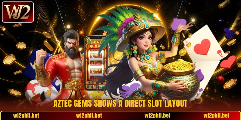 Aztec Gems shows a direct slot layout