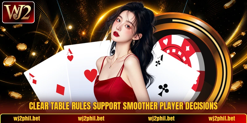 Clear table rules support smoother player decisions