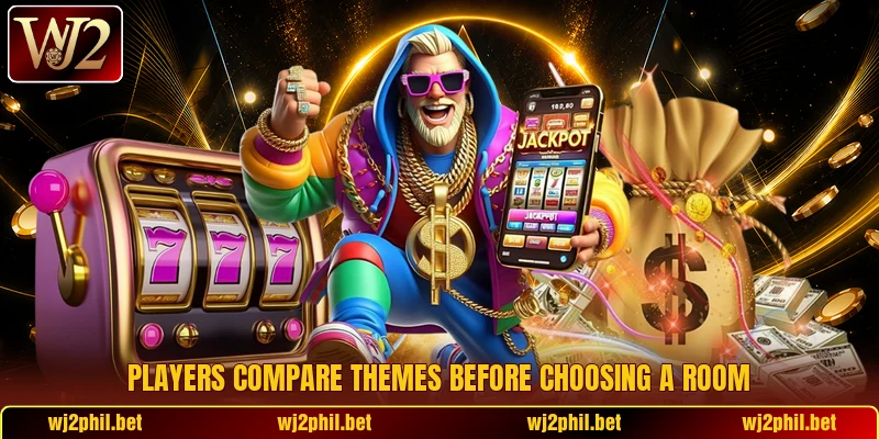 Players compare themes before choosing a room