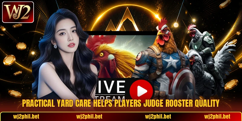 Practical yard care helps players judge rooster quality