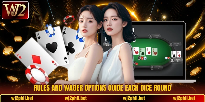 Rules and wager options guide each dice round